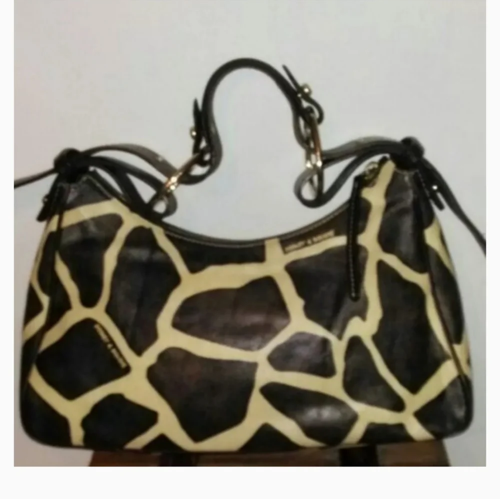 Dooney and Bourke leather giraffe pattern handbag